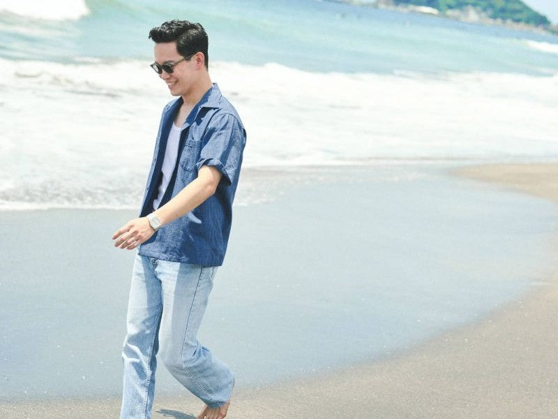 Natural Indigo-Dyed Hawaiian Shirt