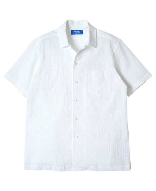 Short Sleeve Shirt - Open-collar ice cotton seersucker – Kamakura