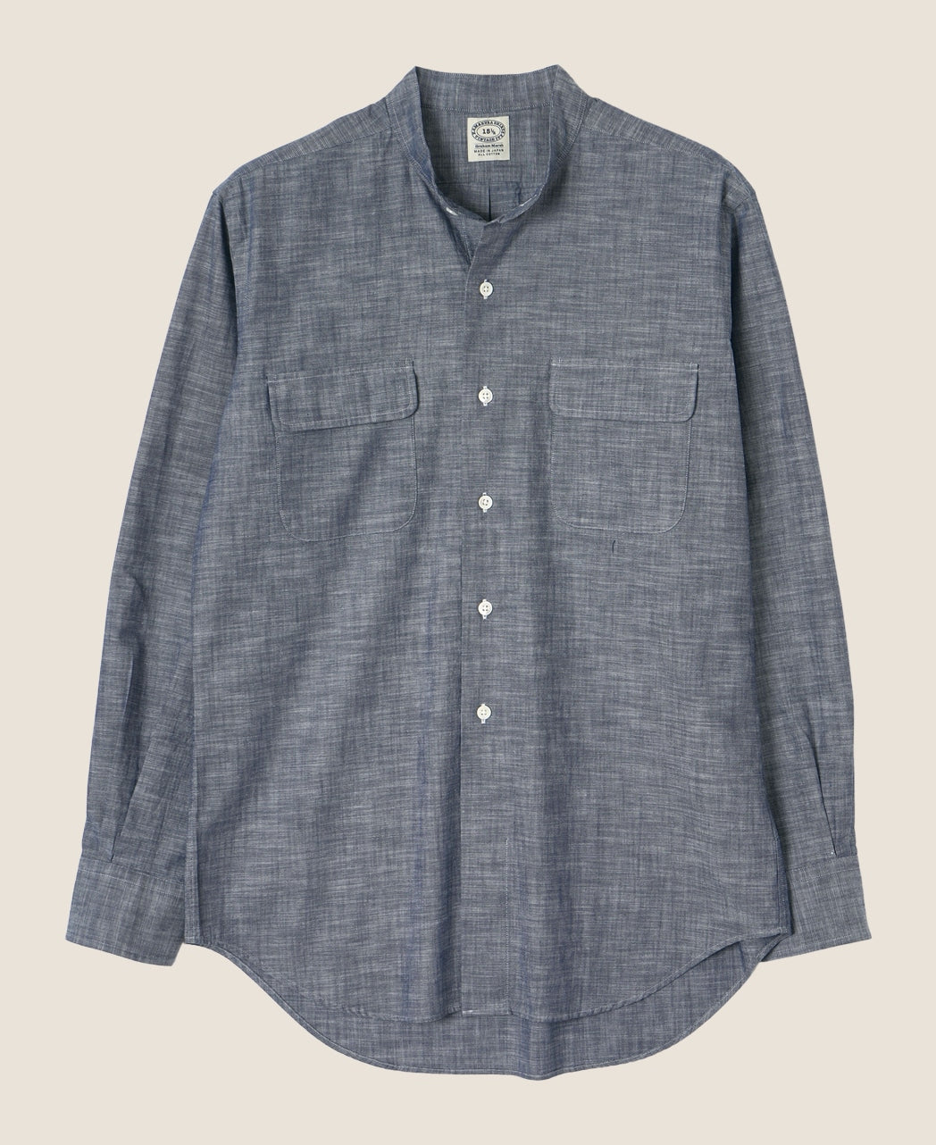 VINTAGE IVY- BAND COLLAR DARK CHAMBRAY – Kamakura Shirts Global Online Store VINTAGE IVY- BAND COLLAR DARK CHAMBRAY – Kamakura Shirts Global Online Store