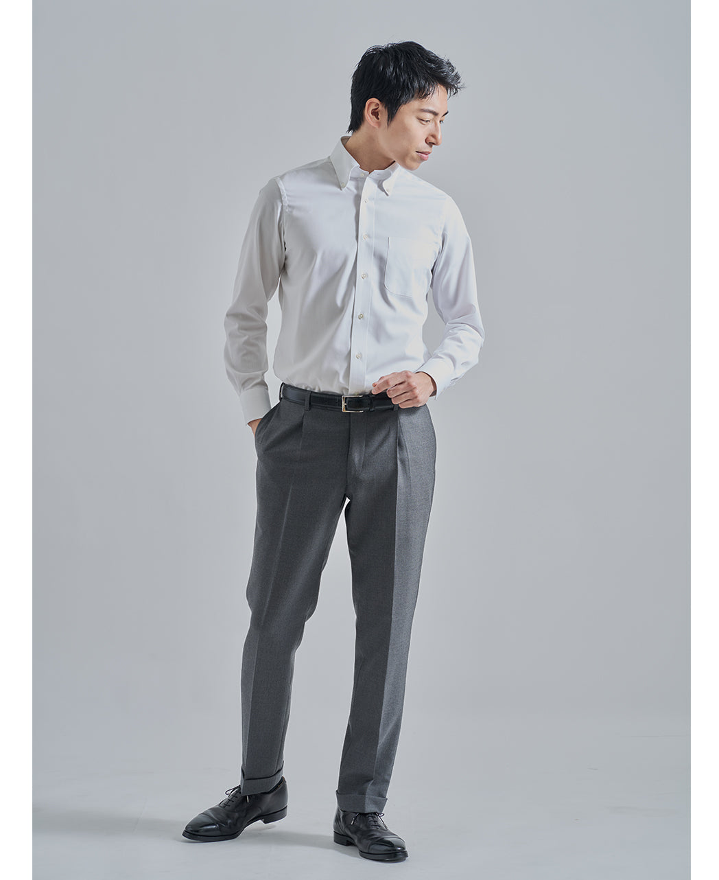 TOKYO SLIM FIT - Button Down Pinpoint Oxford J-TECH EASY CARE