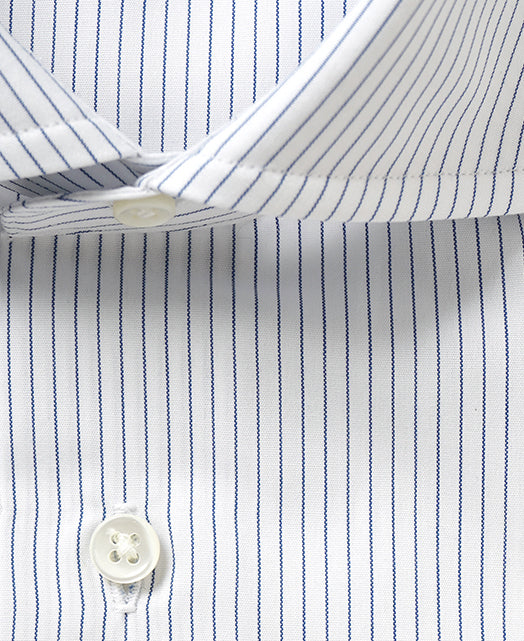 Vintage White Broadcloth Striped outlet Spread Collar Dress Shirt | 16.5 EU 42 Large | Italian Handmade