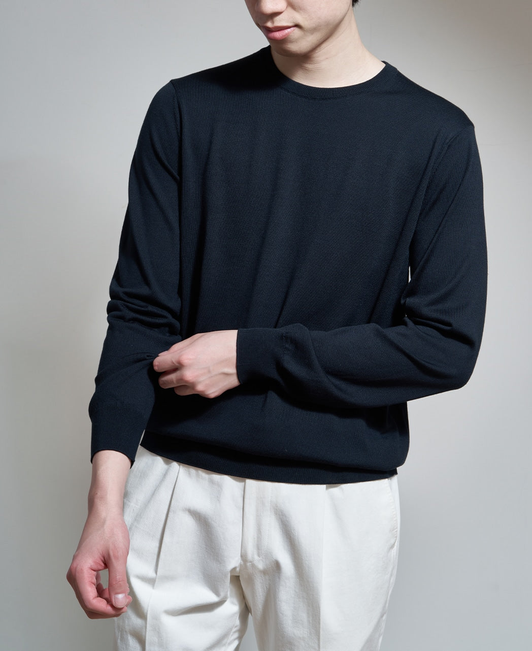18G Crew Neck Knit Washable Silk – Kamakura Shirts Global Online Store