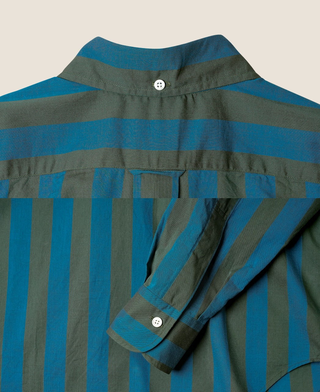 Vintage Ivy Olive green and Blue Stripe Popover – Kamakura Shirts
