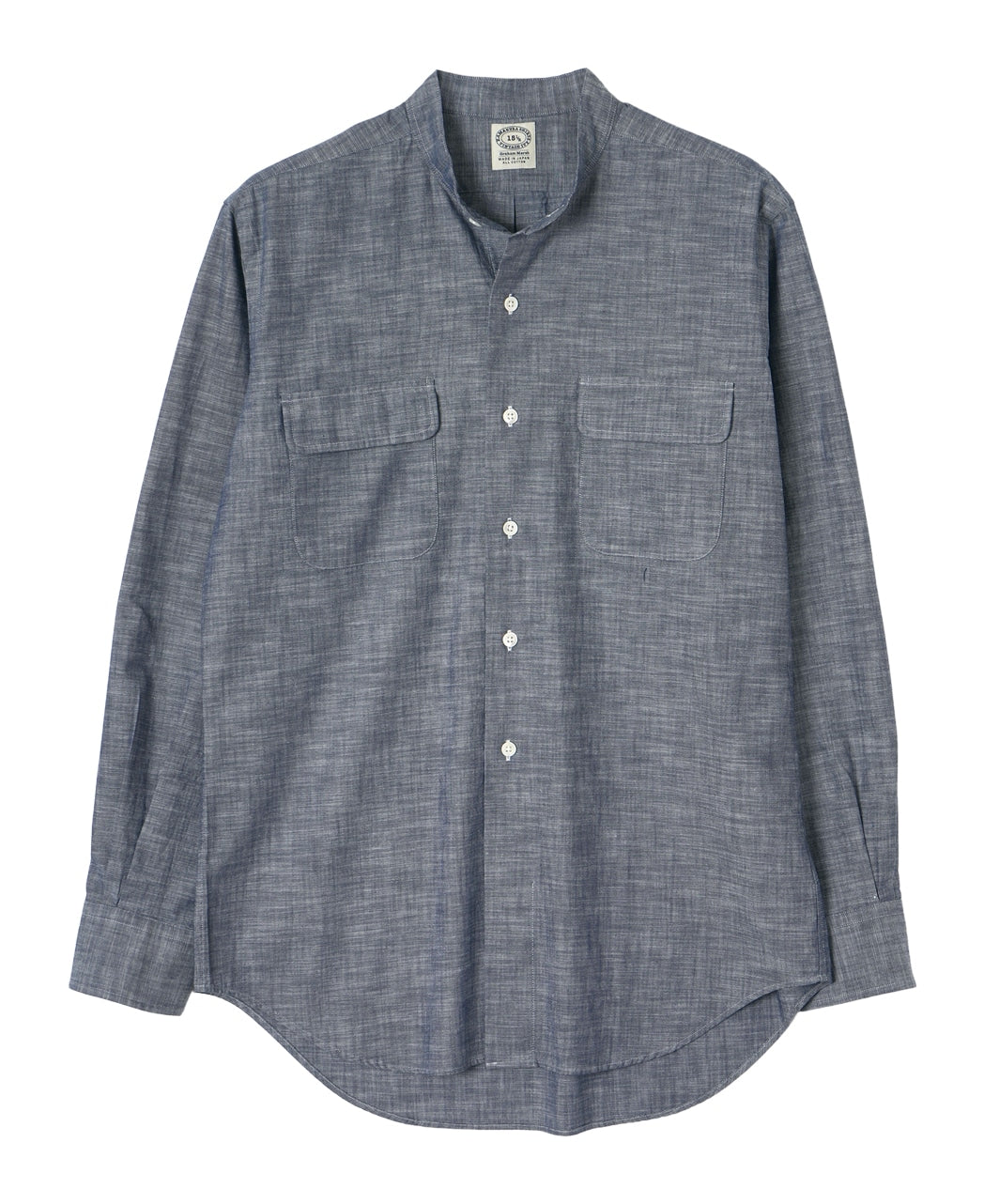 VINTAGE IVY- BAND COLLAR DARK CHAMBRAY – Kamakura Shirts Global Online ...