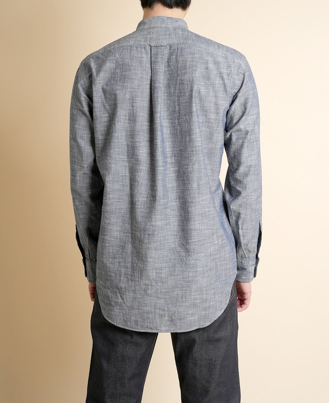 band collar dress shirt VINTAGE IVY- BAND COLLAR DARK CHAMBRAY – Kamakura Shirts Global Online Store