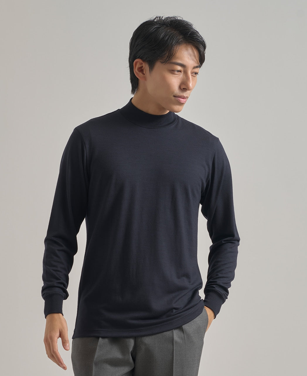 Merino Wool Mock Neck T-Shirt – Kamakura Shirts Global Online Store