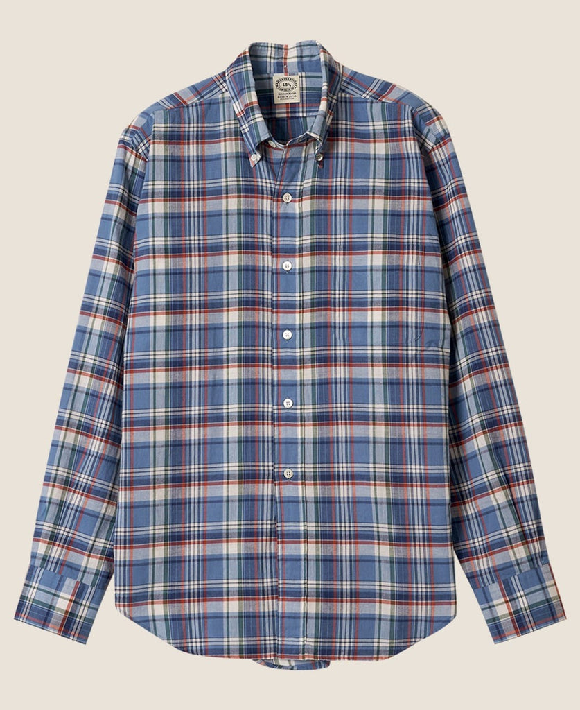 美品✨AMERI MADRAS CHECK FRILL COLLAR SHIRT Vintage Ivy Organic Indian Cotton Madras Check Shirt – Kamakura
