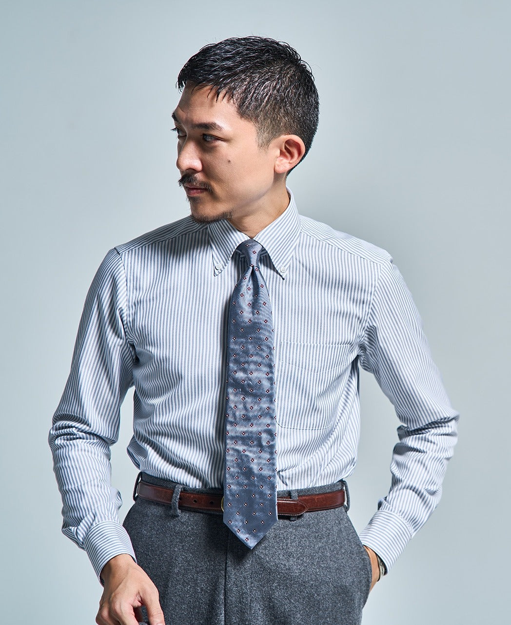 TOKYO SLIM FIT - Button Down Giza 96 Pinpoint Oxford