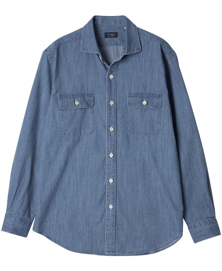 Double-Pocket Denim Shirt
