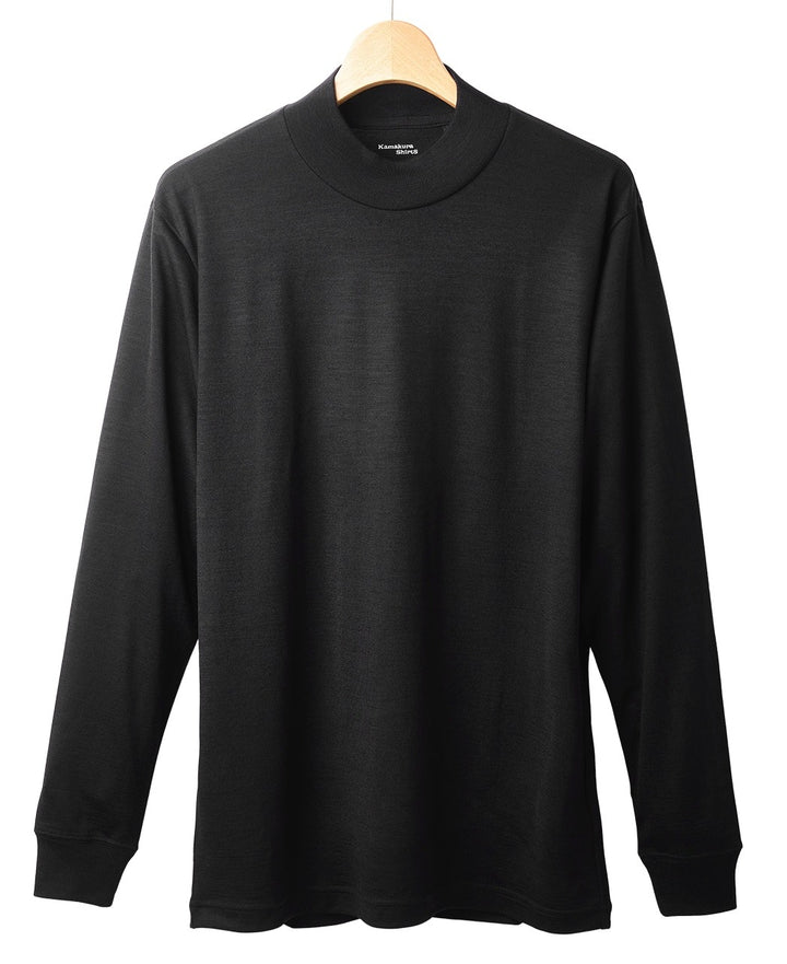 Woolmark-Certified Merino Wool Mock Neck T-Shirt