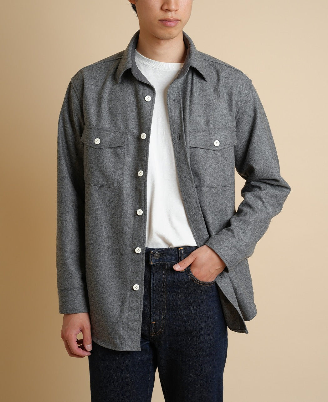 Wool Flannel CPO Shirt – Kamakura Shirts Global Online Store Wool Flannel CPO Shirt – Kamakura Shirts Global Online Store