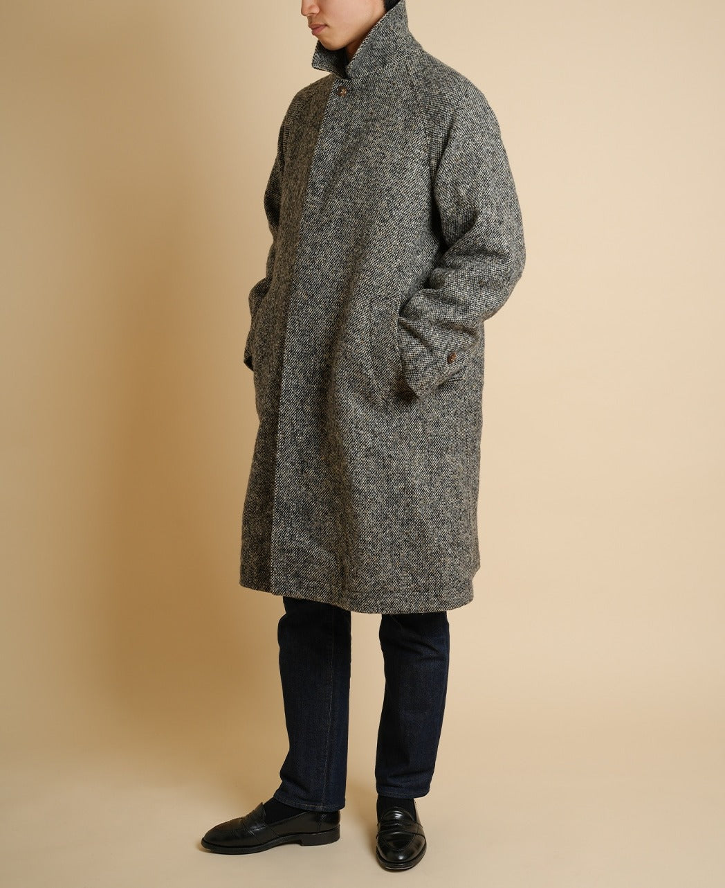 ONE PIECE SLEEVE BALMACAAN COAT DONEGAL TWEED – Kamakura Shirts
