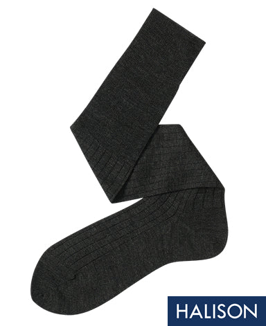 Wool High Gauge Socks Dark Gray Longhose